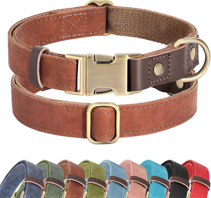 Didog Soft PU Leather Dog Collars for Small Dogs,Classic Adjustable Dog Collars with Quick Release Metal Buckle,Easy Clean and Comfortable with Nylon Lining,Green,S Neck 11-15" - Image 10