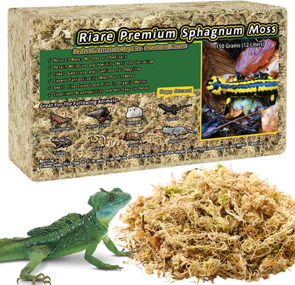Riare Premium Sphagnum Moss front view packaging for reptile terrarium substrate