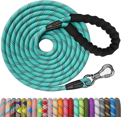 NTR black nylon rope dog leash with premium packaging and comfort grip handle