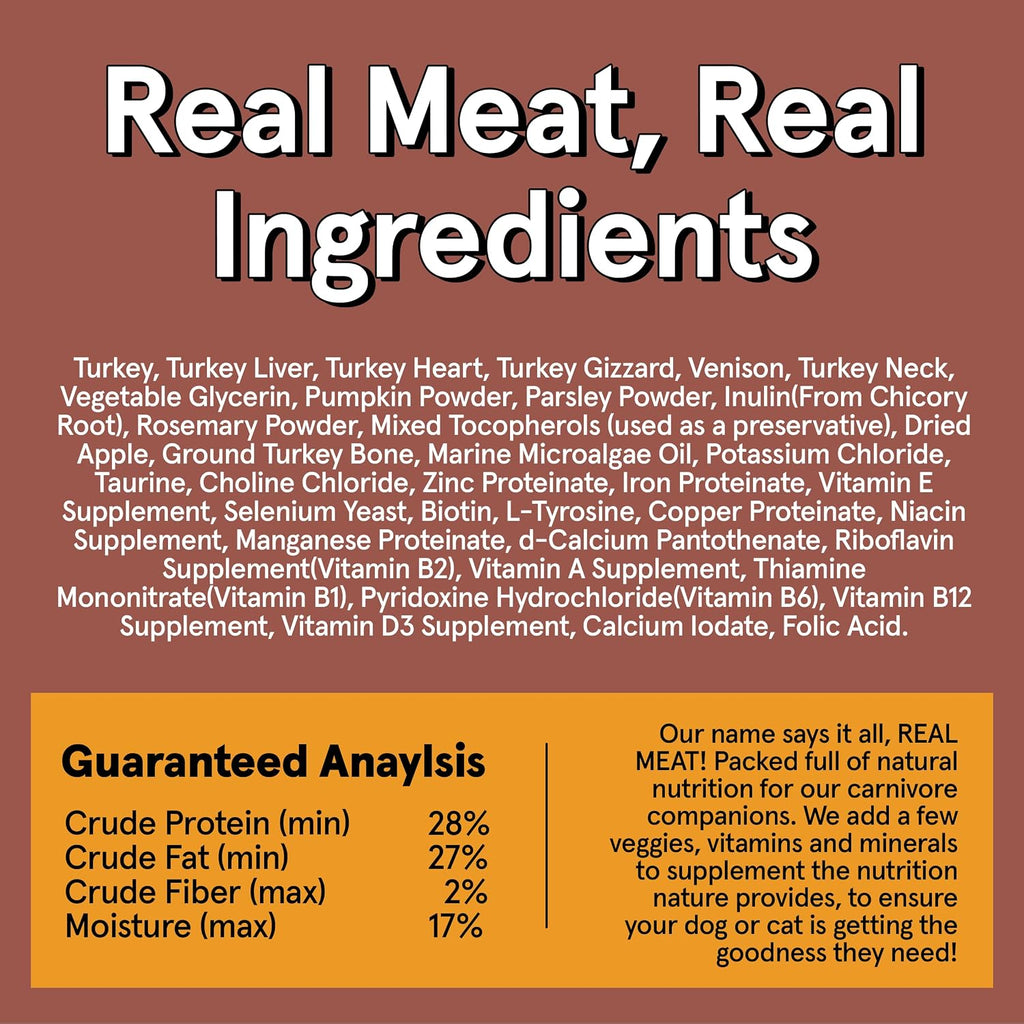 The Real Meat Company air dried canine meal solution back of packaging instructions