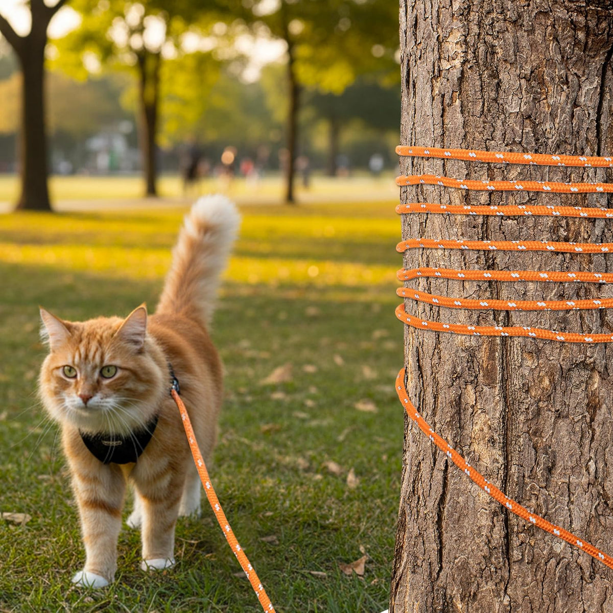 Petpmeee escape proof nylon cat leash hardware close up