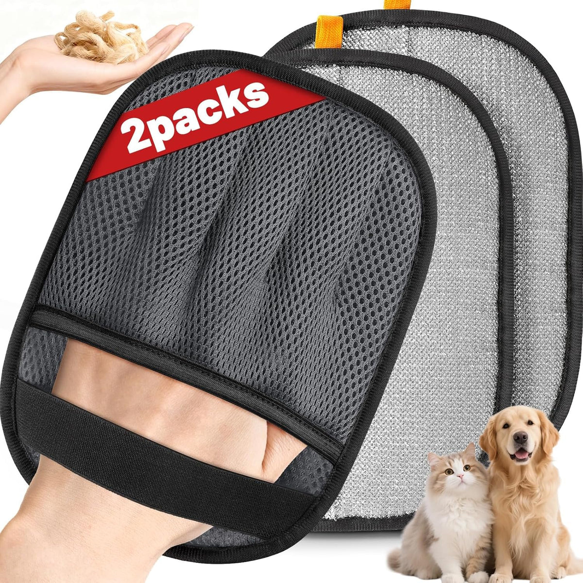 SmartTrends pet hair removal tool removing hair from bed sheet