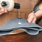 Seven piece leather maintenance bundle with microfiber cloths and brushes