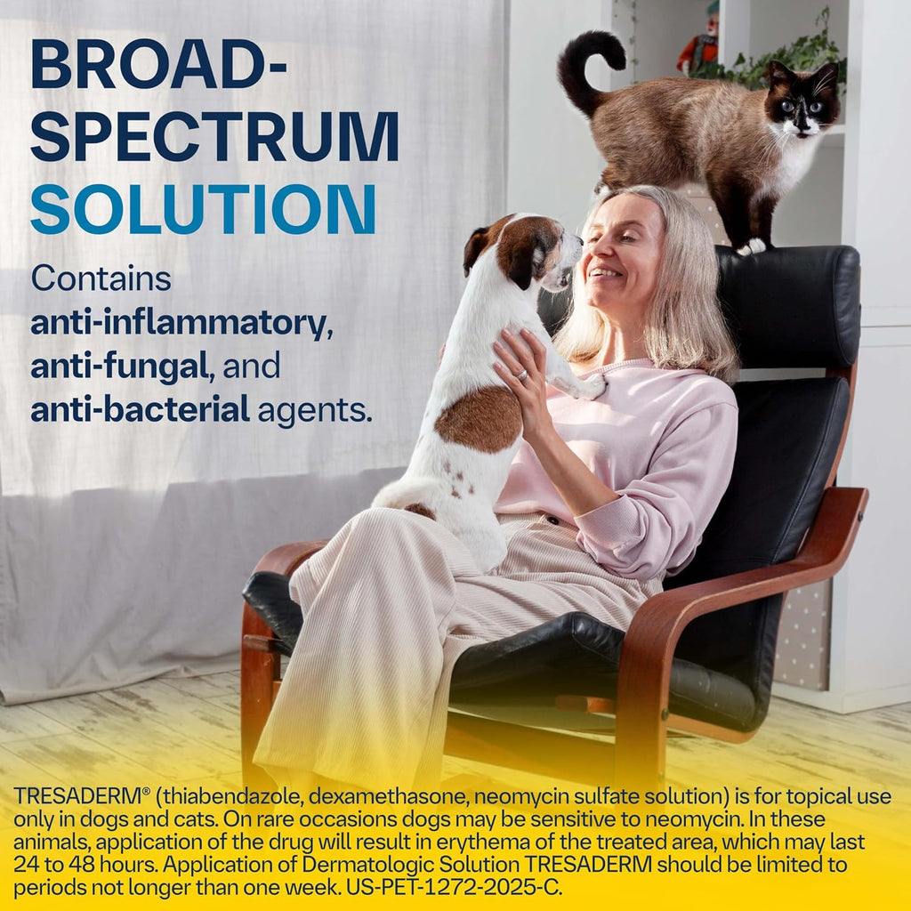 Side profile of Tresaderm topical solution container