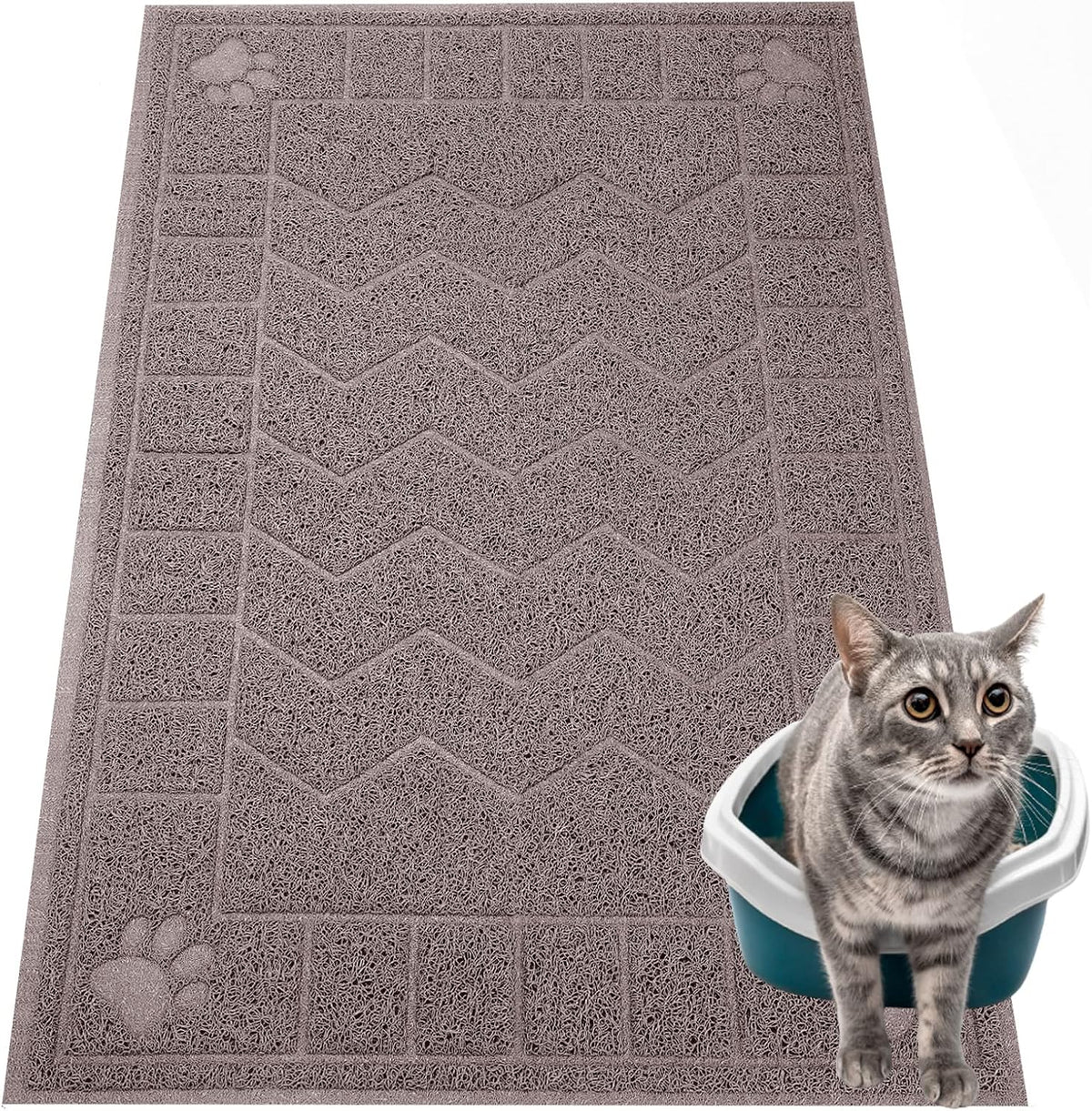 Cat Litter Box Mat, 35" x 24" Large Kitty Litter Trapping Mat Keep Floor Clean, Litter Box Mat Scatter Control, Waterproof, Easy to Clean, Durable Large Size Litter Mats for Floor - Image 11