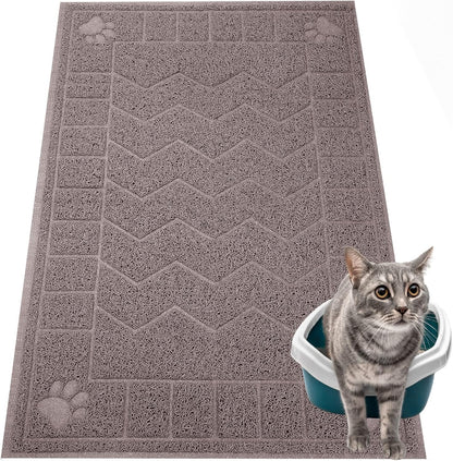 Cat Litter Box Mat, 35" x 24" Large Kitty Litter Trapping Mat Keep Floor Clean, Litter Box Mat Scatter Control, Waterproof, Easy to Clean, Durable Large Size Litter Mats for Floor - Image 11