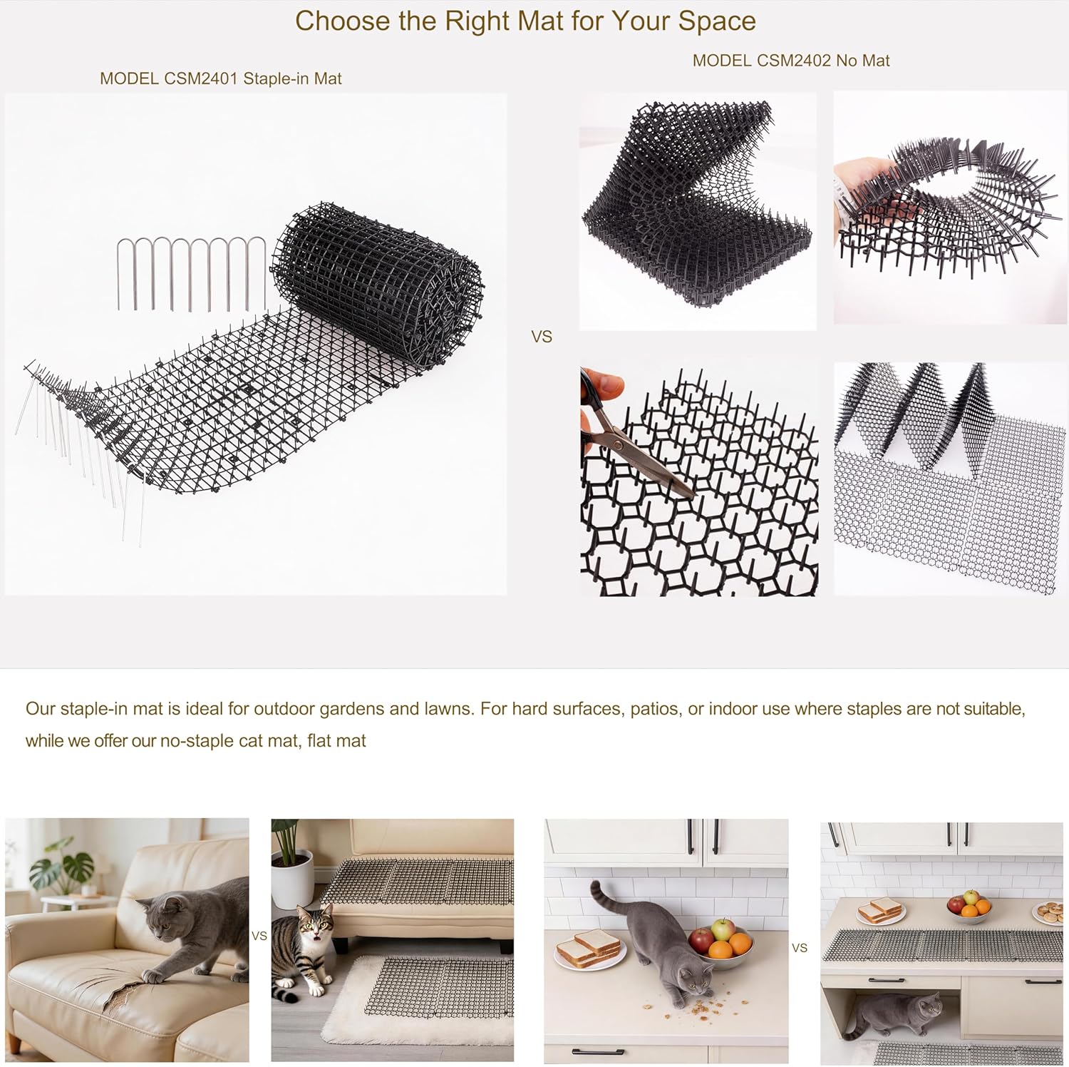 Vtedu humane spike mat placed on an indoor sofa