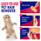 Eco friendly pet hair remover cleaning a fabric couch surface
