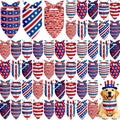 Weewooday 50 piece patriotic dog bandana bulk set front view