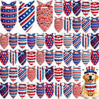 Weewooday 50 piece patriotic dog bandana bulk set front view