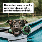 Refillable grooming brush for flea and tick prevention