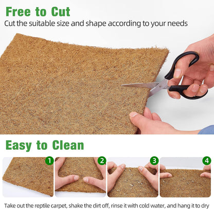 ZeeDix eco friendly coco coir pet mat pack of ten being rinsed under running water.