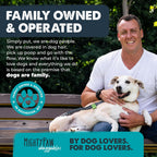 Close up of premium dog relaxation soft chews with melatonin