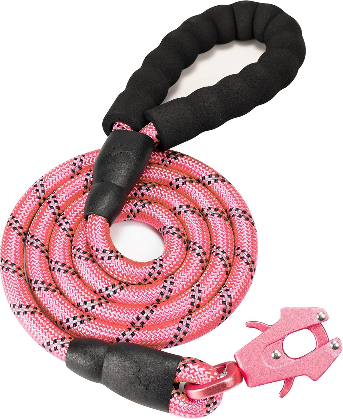 GEIT 2/4/5/6FT Dog Leash, Heavy Duty Rope Leashes, Reflective Nylon Pet Lead with Aluminum Quick Release/Locking Tactical Frog Clip for Small Medium and Large Dogs, Black, 1/2 inch - Image 12