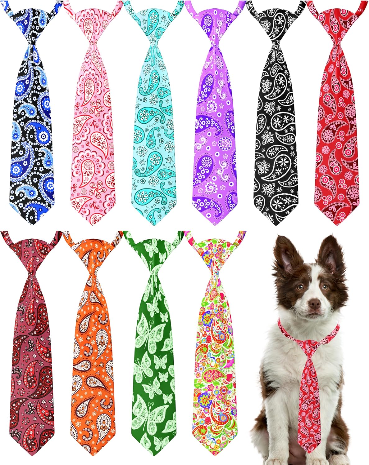 PET SHOW 10 Pack Holiday Small Dog Ties Neckties for Doggies Cats Adjustable Grooming Accessories Neck Ties Bowties Girl Boy Pets Festival Costumes Puppy Wedding Party Gift Favor - Image 12