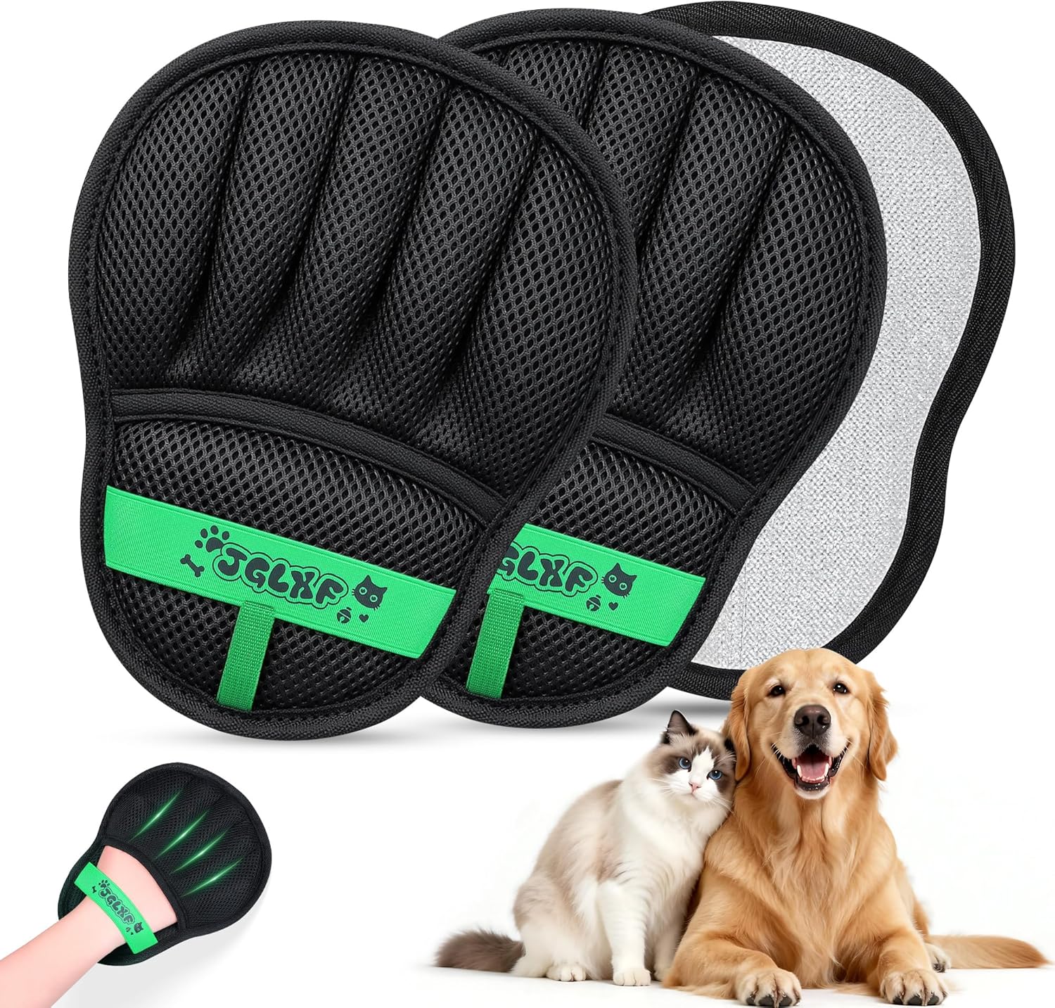 Upgraded Pet Hair Removal Glove for Dogs & Cats, Electrostatic Five-Finger Hair Remover for Furniture, Couch, Carpet, Clothing& Car Seat, 1Pcs Reusable Magic Brush Pet Hair Remover Tool (Black) - Image 9