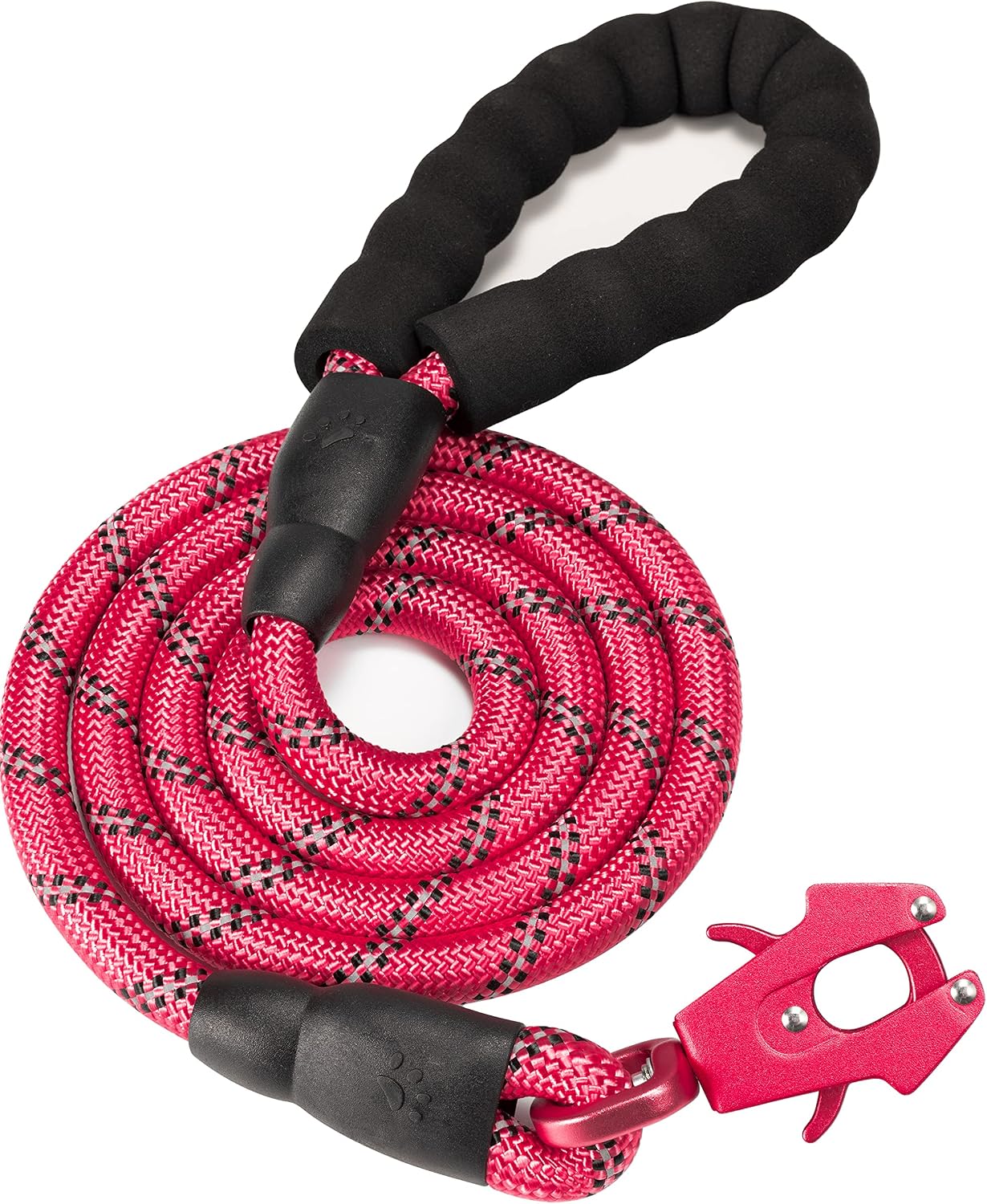 GEIT 2/4/5/6FT Dog Leash, Heavy Duty Rope Leashes, Reflective Nylon Pet Lead with Aluminum Quick Release/Locking Tactical Frog Clip for Small Medium and Large Dogs, Black, 1/2 inch - Image 9
