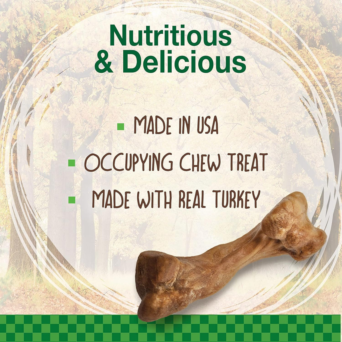 Nylabone long lasting dog chew treats four count package.