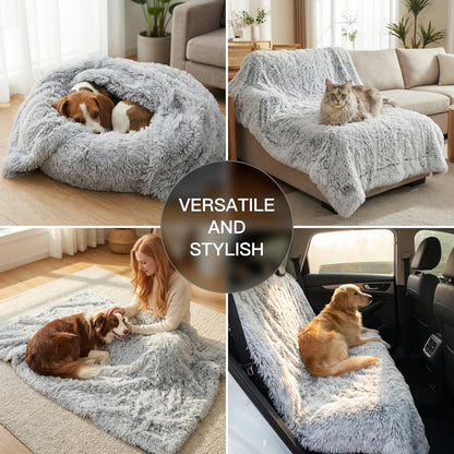 Soft faux-fur pet bedding accessory designed for crate training small puppies and indoor cats.