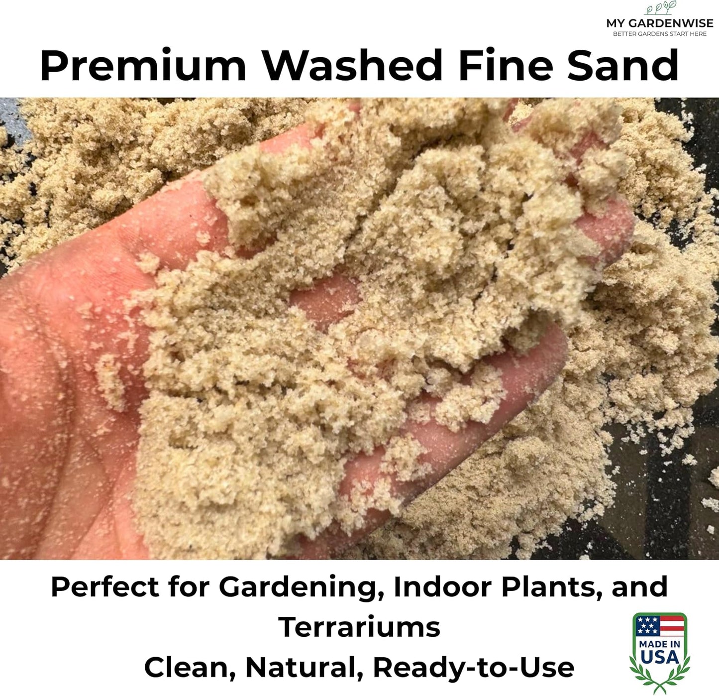 GARDENWISE Horticultural Sand being mixed into succulent potting soil for improved drainage.