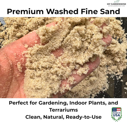 GARDENWISE Horticultural Sand being mixed into succulent potting soil for improved drainage.