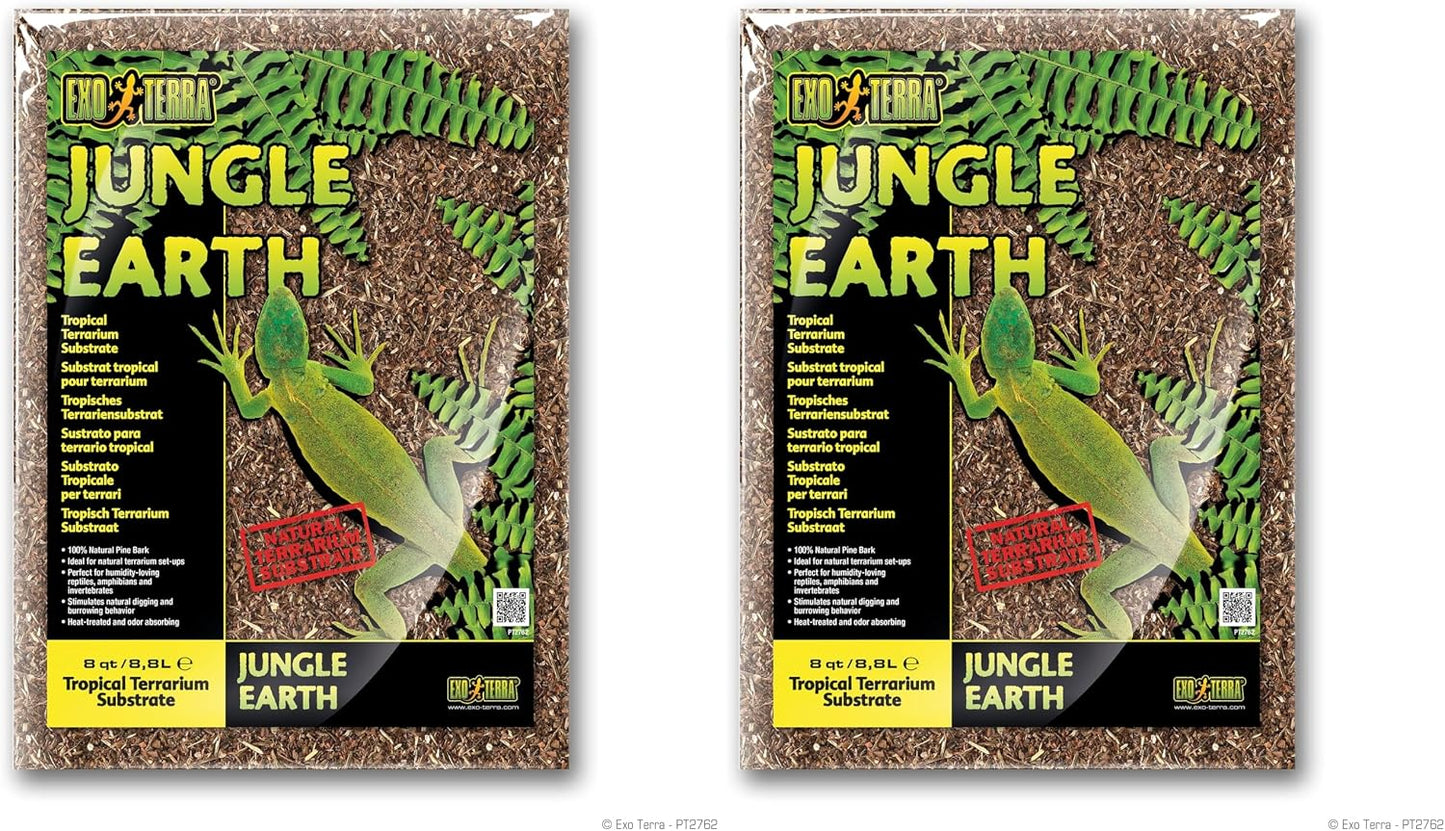 Exo Terra Jungle Earth terrarium substrate showing texture and pine bark