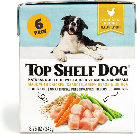 Top Shelf Dog chicken recipe cartons front view