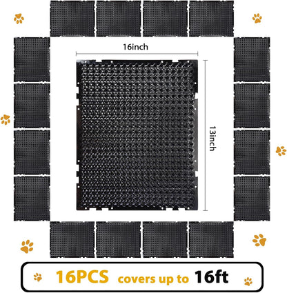 Flexible plastic spike mat close up detail