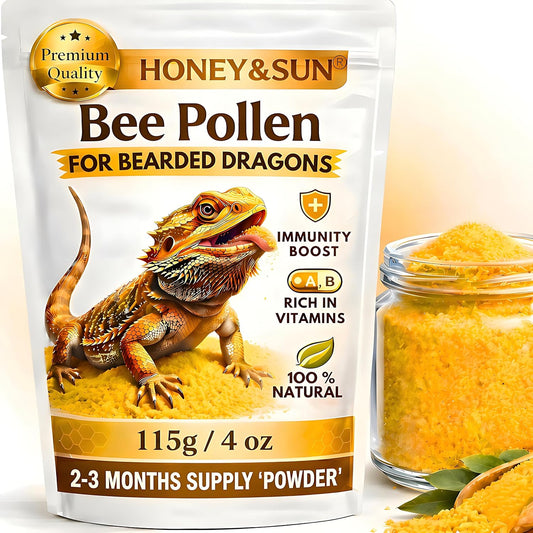 Honey and Sun Organic Bee Pollen Powder 4 ounce front view