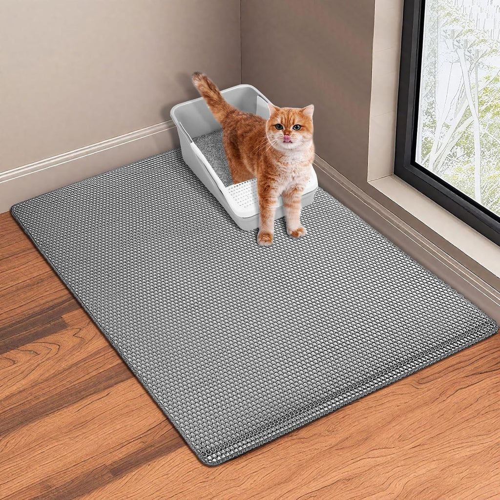 GRELY Cat Litter Mat,XL47''X 28'' Extra Large Litter Trapping Mat,Kitty Litter Box Mat,Double Layer Cats Rug for Pet, Litterbox Mats for Floor,Waterproof Urine Proof,Non-Slip - Image 9