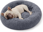 Bedsure Calming Donut Cat Bed - Fluffy Plush Round Pet Bed for Kitten & Puppy, Washable Anti-Anxiety Soft Comfy Cuddler, 20x20 Inches, Grey (Basic Version) - Image 15