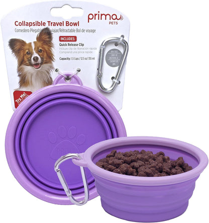 Prima Pet Expandable/ Collapsible Silicone Food & Water Travel Bowl with Clip for Small & Medium Dog and Cat, Size: 1.5 Cups (5.1 Inch Diameter Bowl) (AQUA) - Image 13