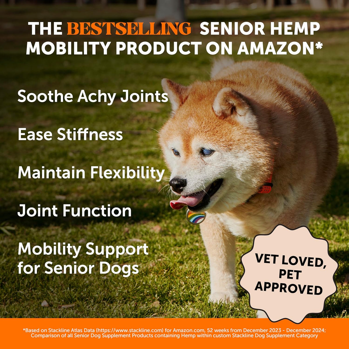 Glucosamine and chondroitin soft chews for dog joint stiffness relief