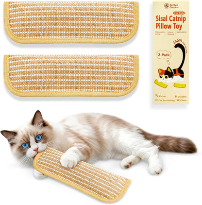 PetZen Garden sisal catnip pillow toy kickers set of two