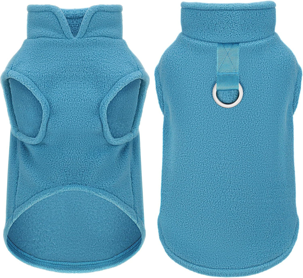 Sleeveless Pullover Fleece Vest for Small Dogs: Cozy Polyester Dog Jacket, Tank Top Sweater with Leash Ring and Armholes, Crisp, Warm, and Easy-to-Wear Design for Everyday Comfort Turquoise M - Image 10