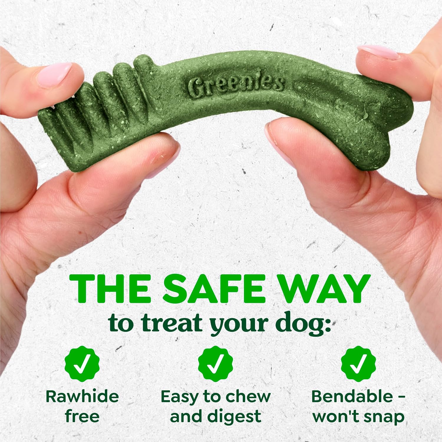 Greenies large size natural dental care dog treats packaging back view with ingredients