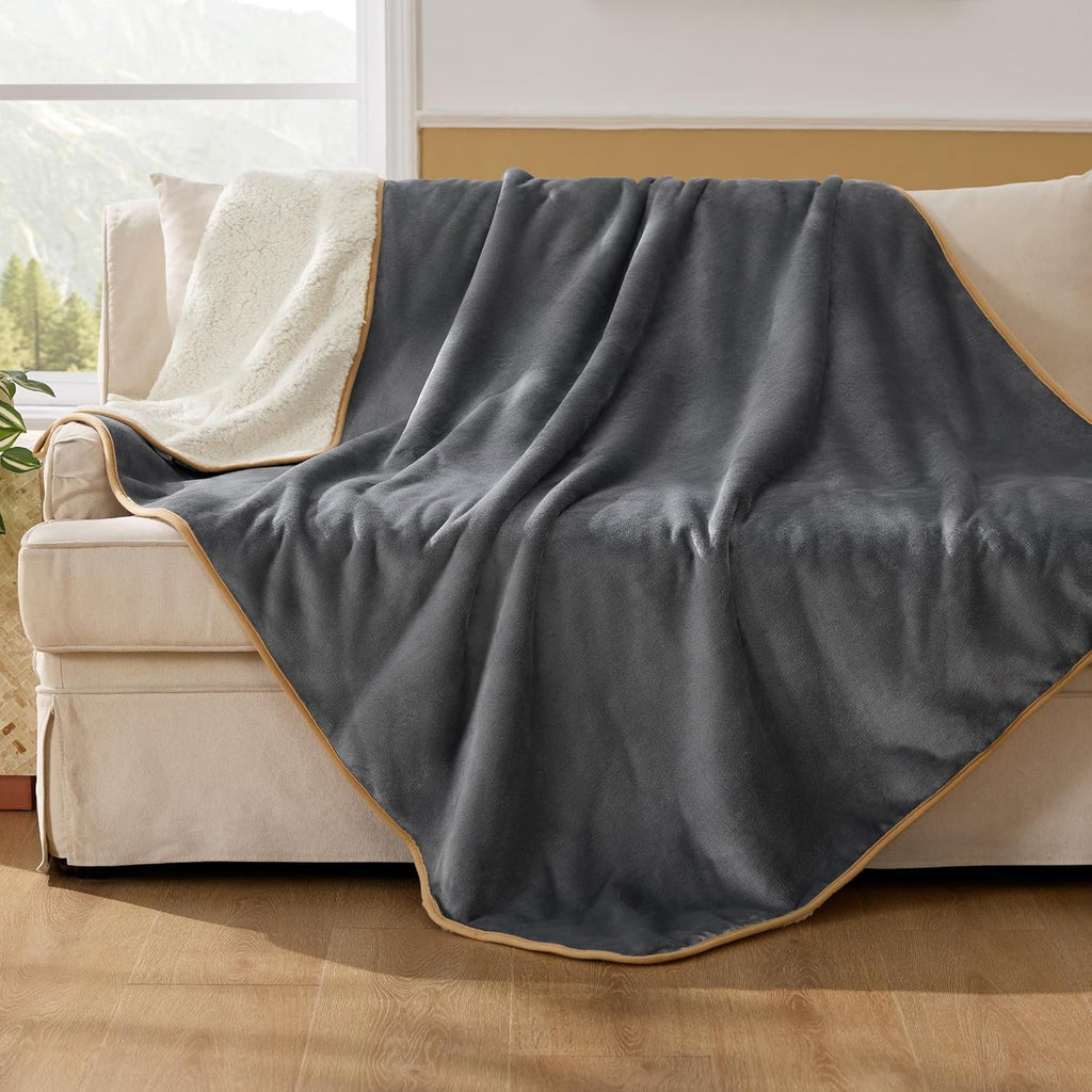 Bedsure Waterproof Dog Blankets for Small Dogs - Small Cat Blanket Washable for Couch Protection, Sherpa Fleece Puppy Blanket, Soft Plush Reversible Throw Furniture Protector, 25"X35", Grey - Image 14