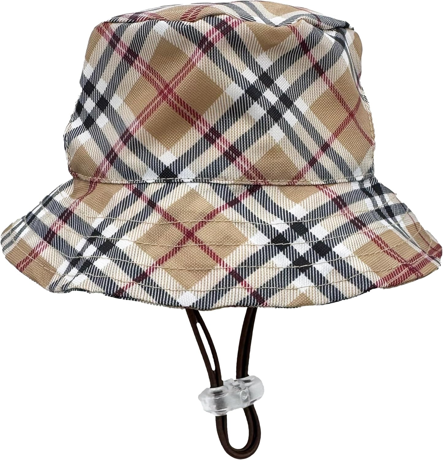 Huxley and Kent pet bucket hat front view in high street plaid
