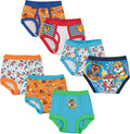 Paw Patrol boys potty training pants starter kit front view showing colorful cotton underwear featuring Chase and Marshall characters.