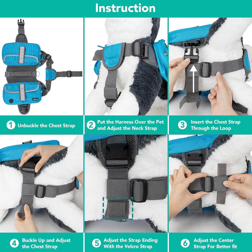 PetAmi outdoor pet gear pack with adjustable belly straps