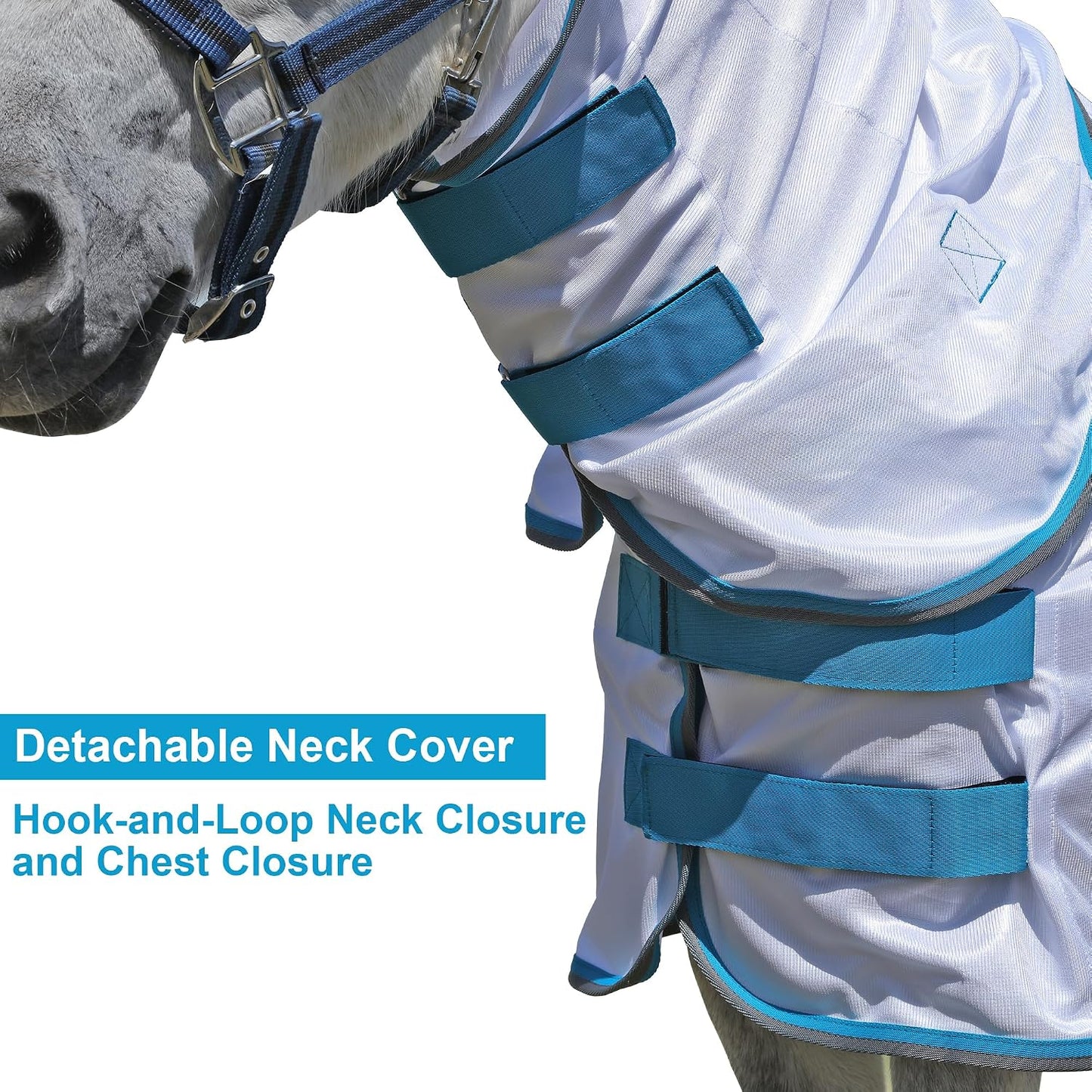 LEAFOREST white horse sheet close up on adjustable wide belly band