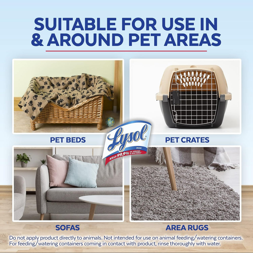 Three pack of Lysol Pet Odor Eliminator spray bottles