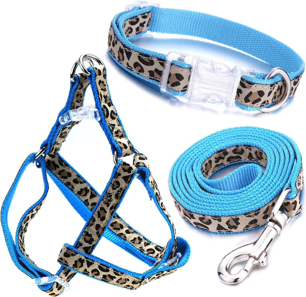 Mile High Life Leopard Dog Harness Collar Leash Set, Adjustable No Pull Dog Halter Harness for Small Breed Dogs, Easy Control for Training Walking (Pink, S Chest 11"-18", Neck 10"-14") - Image 12