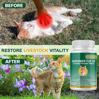 Imported feline roundworm and hookworm medicine label directions