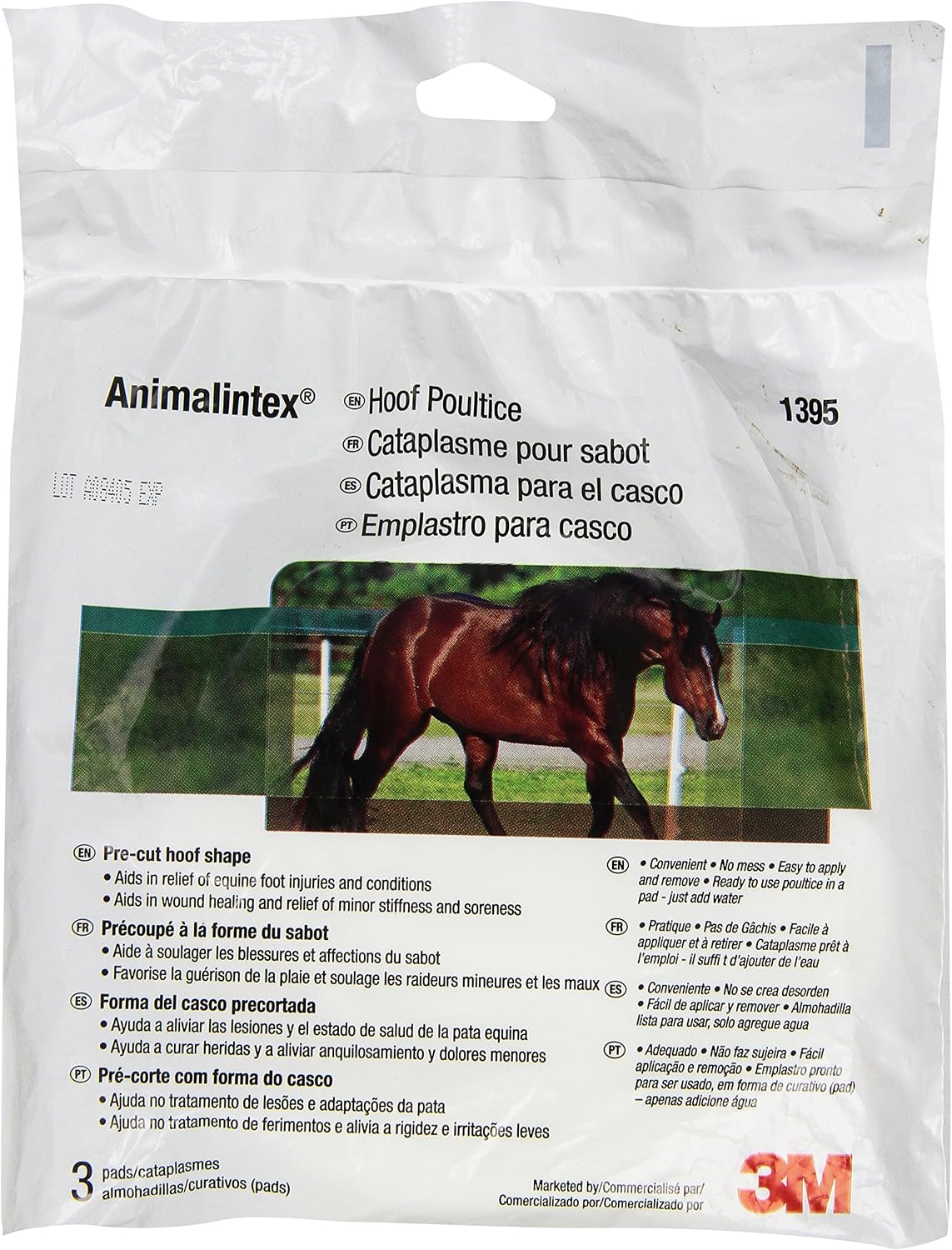 Pre cut hoof shape equine poultice dressing for horse hoof abscess treatment