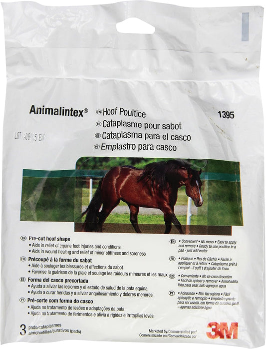 Pre cut hoof shape equine poultice dressing for horse hoof abscess treatment