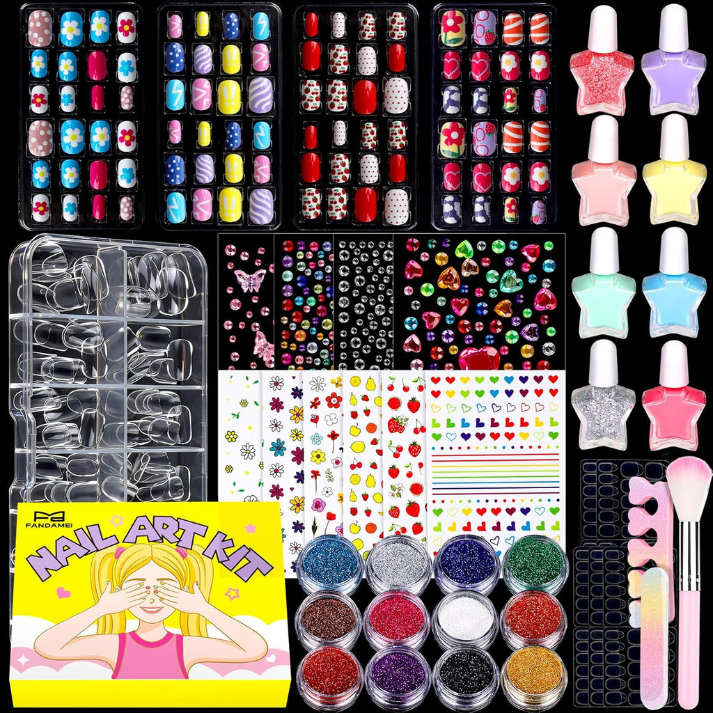 Fandamei nail kit for girls front view of box packaging