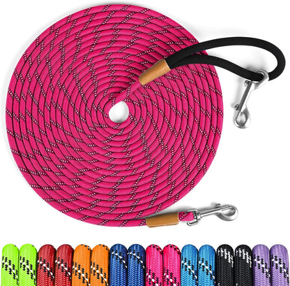 lynxking Long Dog Leash Reflective 15ft 30ft 50ft Check Cord Training Lead Padded Handle Heavy Duty Rope for Puppy Small Medium Large Dogs (Light Blue, 30ft x 3/8inch) - Image 10