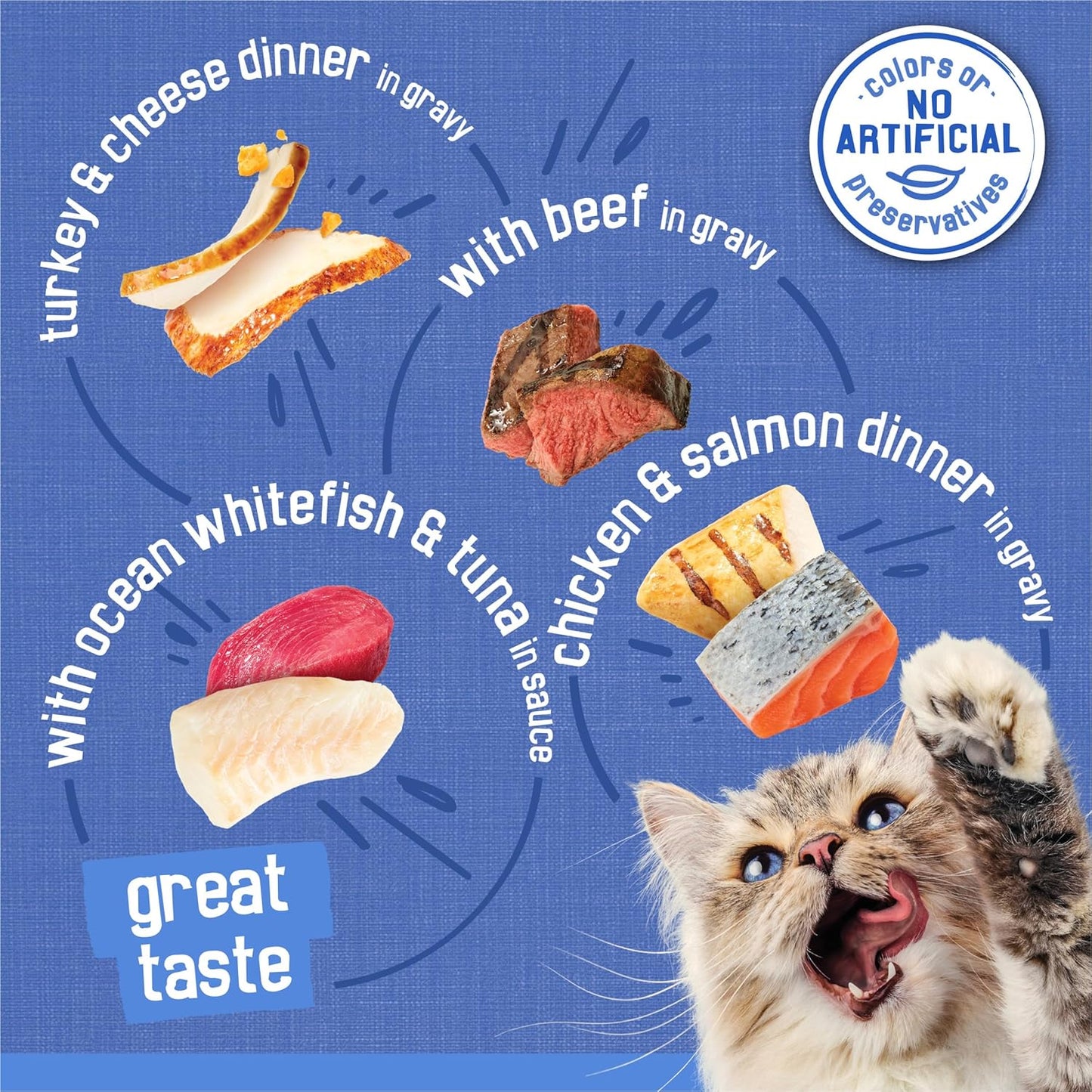 Purina Friskies wet cat food shreds fish flavor can