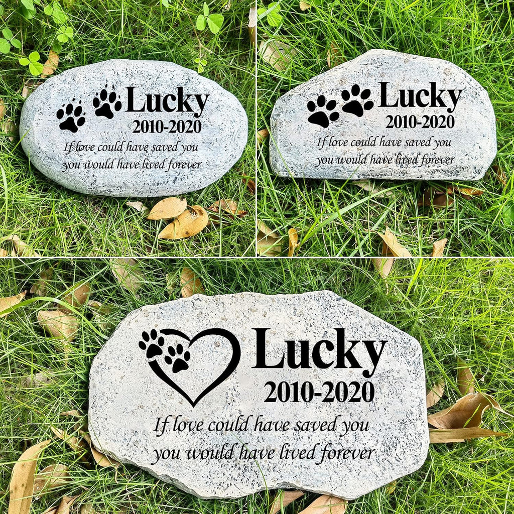 Personalized cat tombstone for outdoor garden memorial
